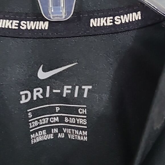 Kids Nike Swim Tank Top Small 8-10 years Black Sleeveless Jersey Logo Graphic T - Picture 4 of 7